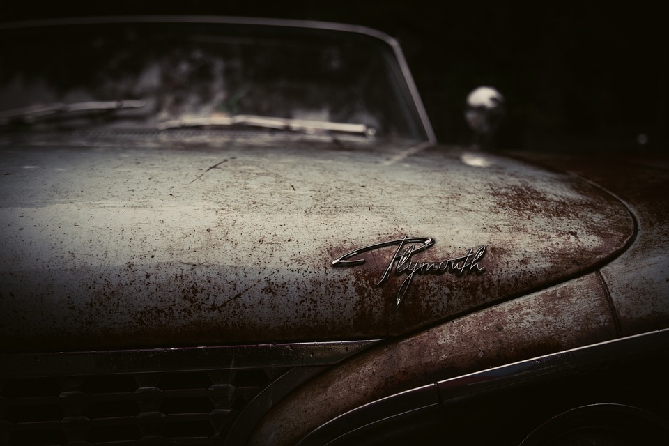 Plymouth, Oldtimer, Rusty, Label, Brand, Manufacturer